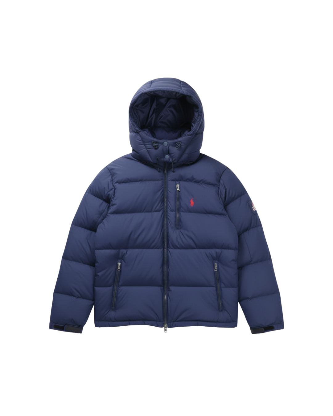 Puffer azul marino acolchado con capucha