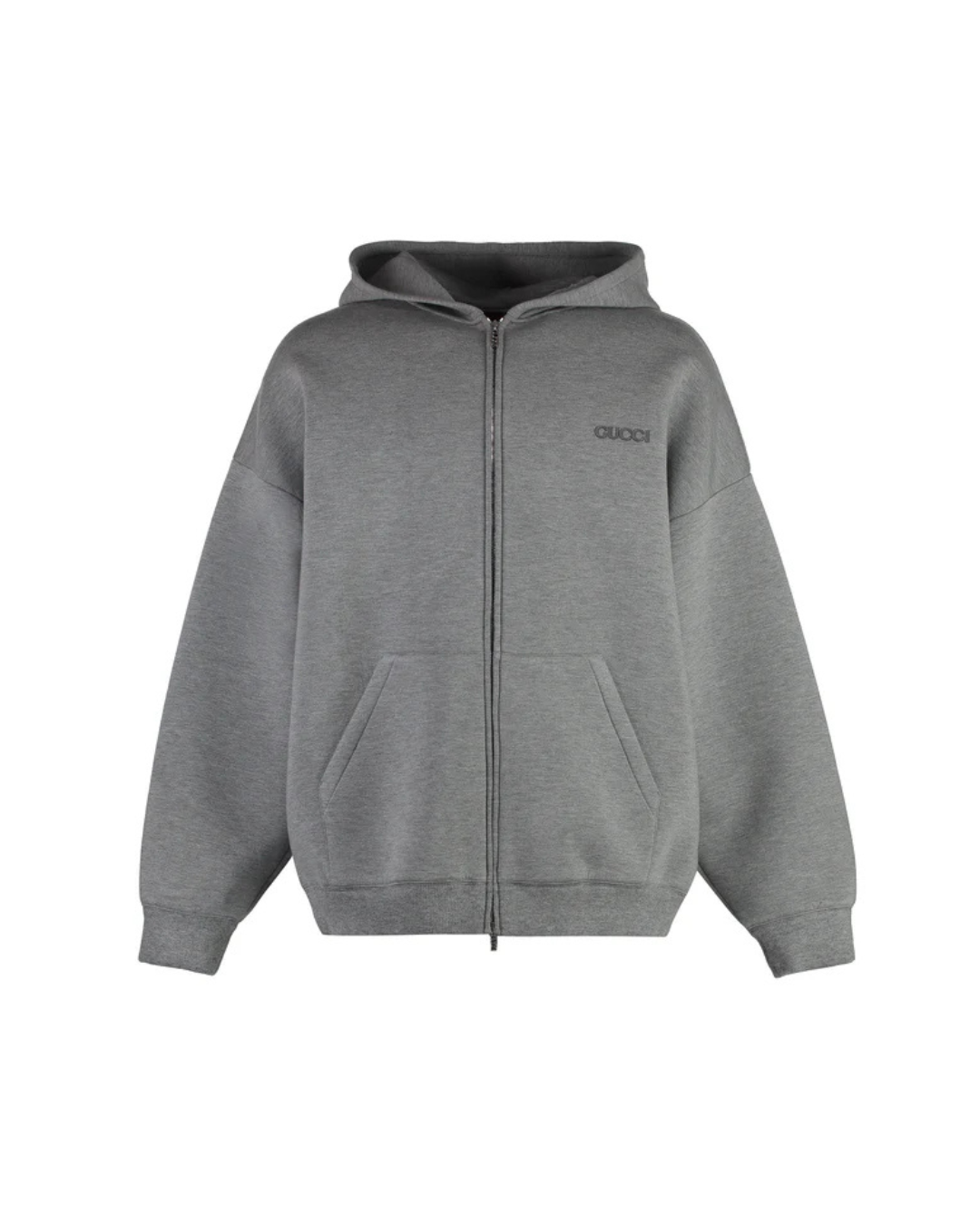 Sudadera gris con cremallera completa