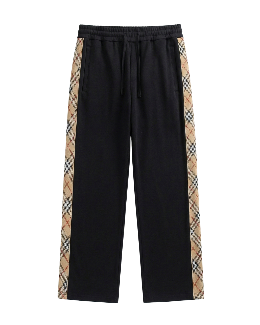 Pantalón negro con bandas laterales estampadas