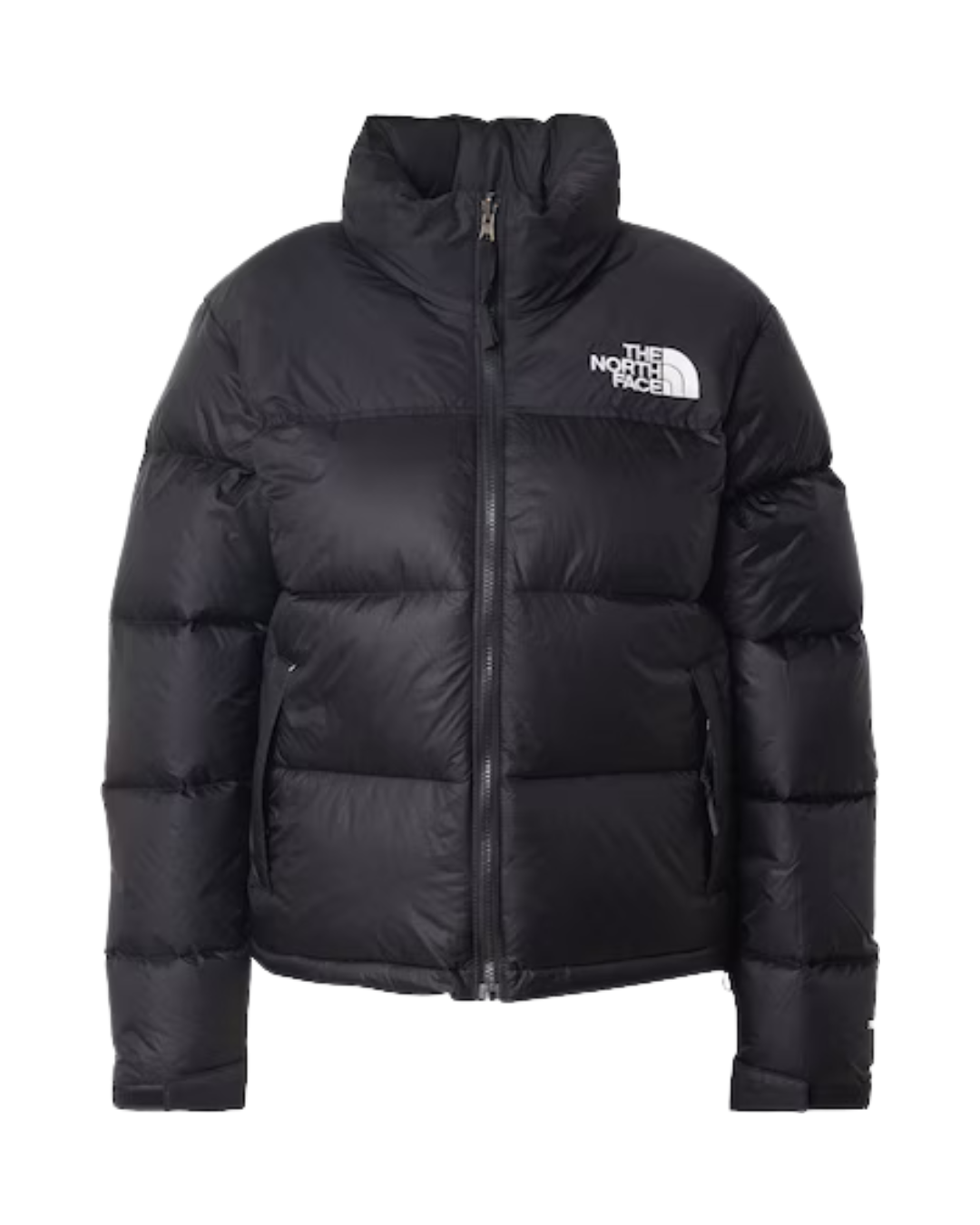 Puffer negro urbano de corte recto