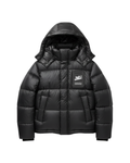 Puffer negro clásico acolchado con capucha