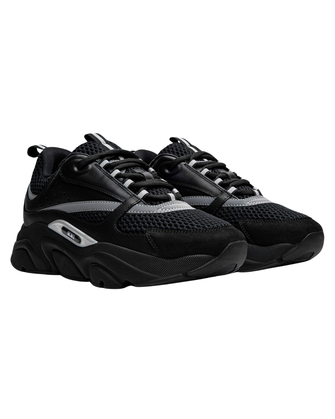 Zapatilla chunky negra con franja reflectante